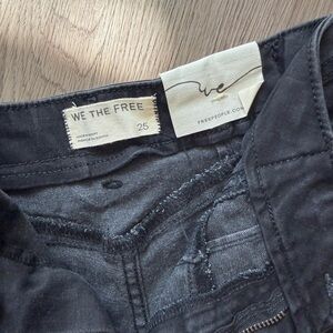 We The Free Black Wide-Leg Denim Pants